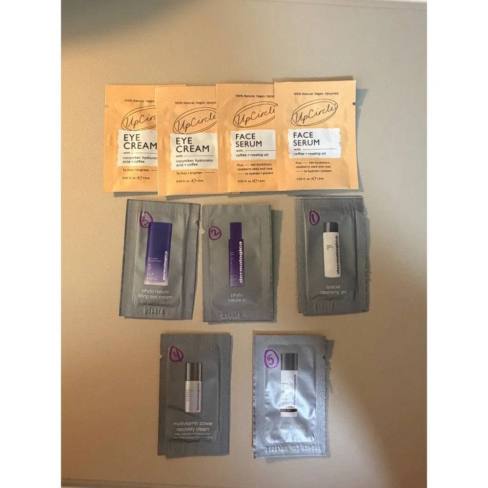 UpCircle & Dermalogica Skincare Sample Lot Face Serum Eye Cream SPF 9pc Set